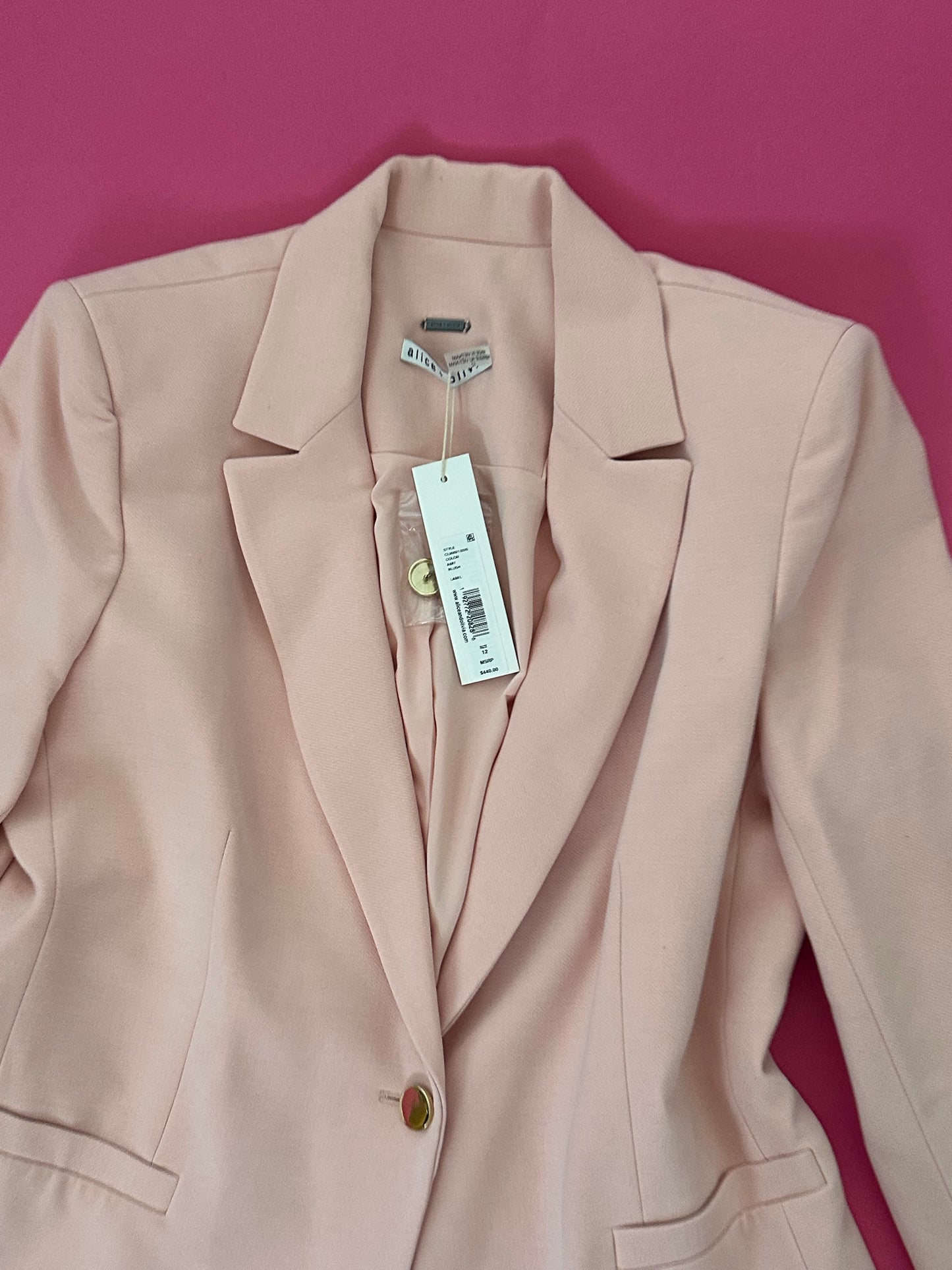 ALICE & OLIVIA (Never worn) Pink Blazer with tags SIZE US12/ LARGE