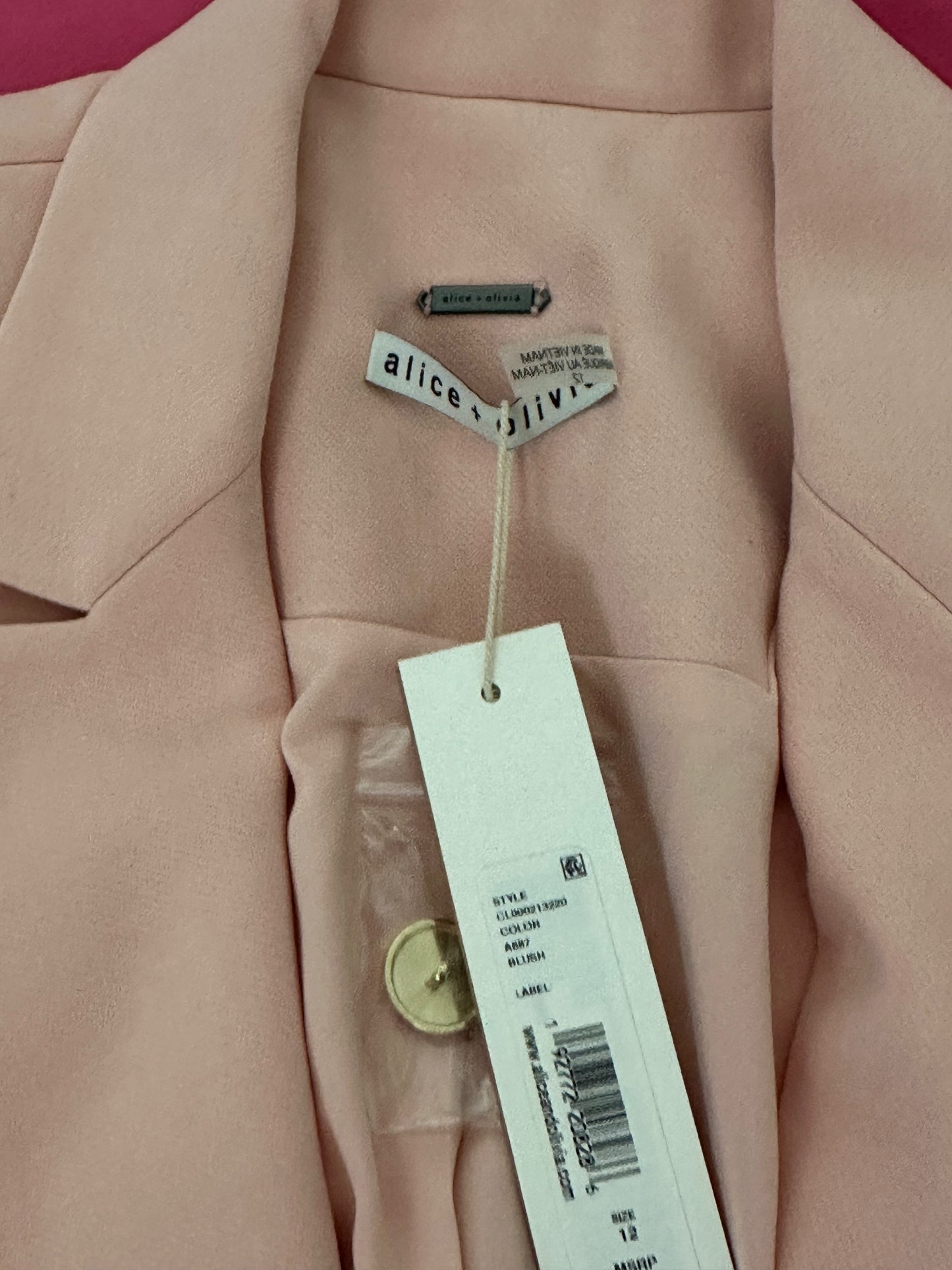 ALICE & OLIVIA (Never worn) Pink Blazer with tags SIZE US12/ LARGE