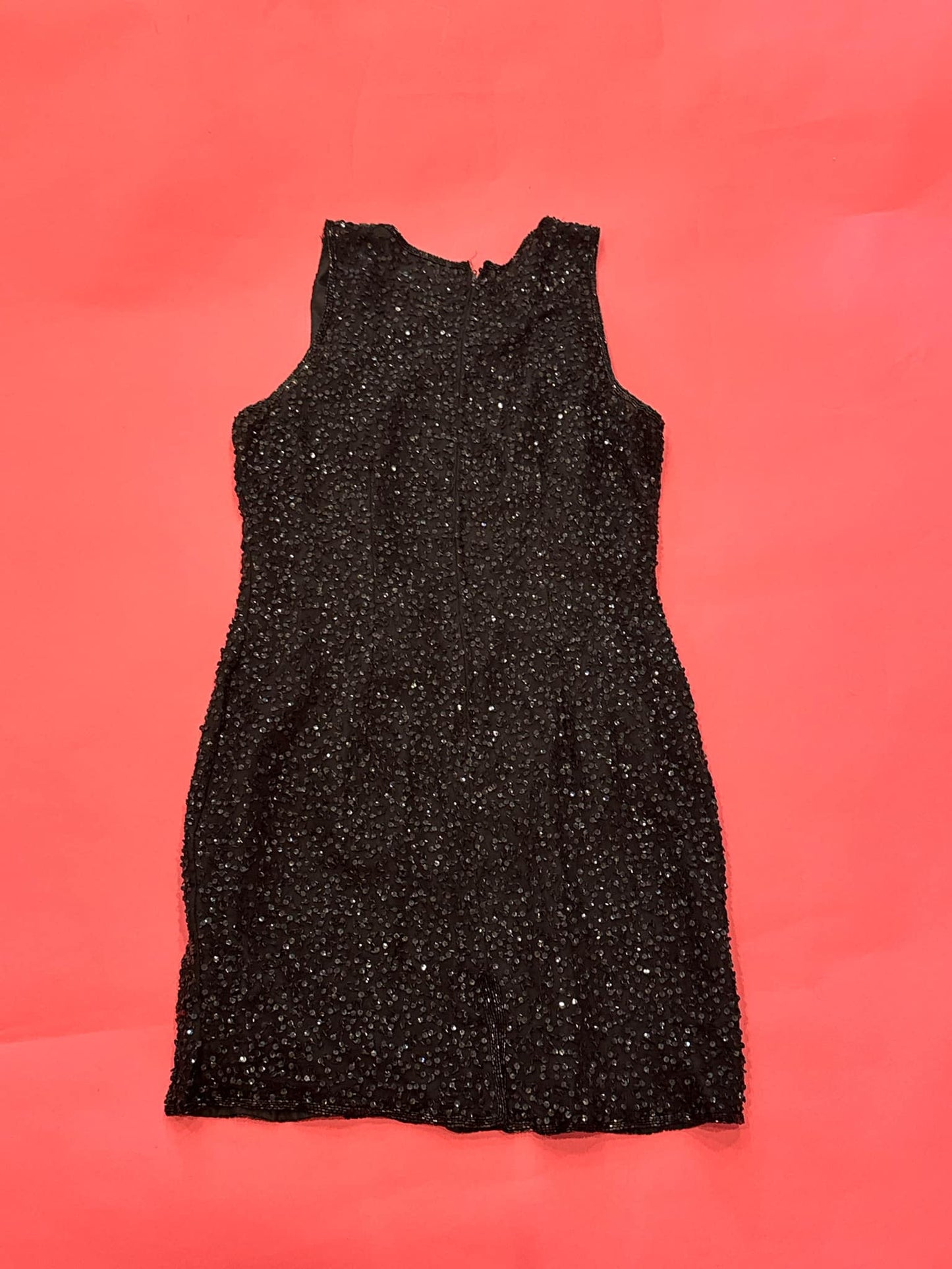 LAURENCE KAZAR VINTAGE* black sequin 2000's New Years party dress size XL (FITS MORE LIKE a MEDIUM-LARGE)