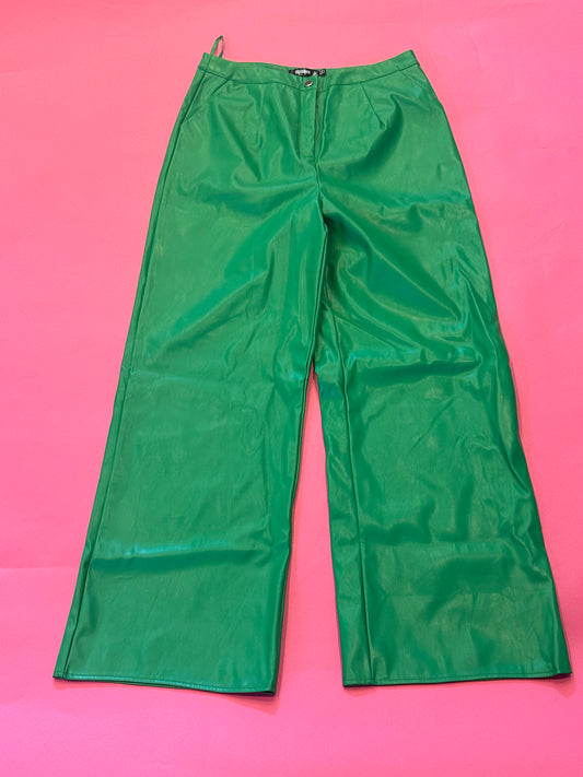 MISSGUIDED green pleather pants US14