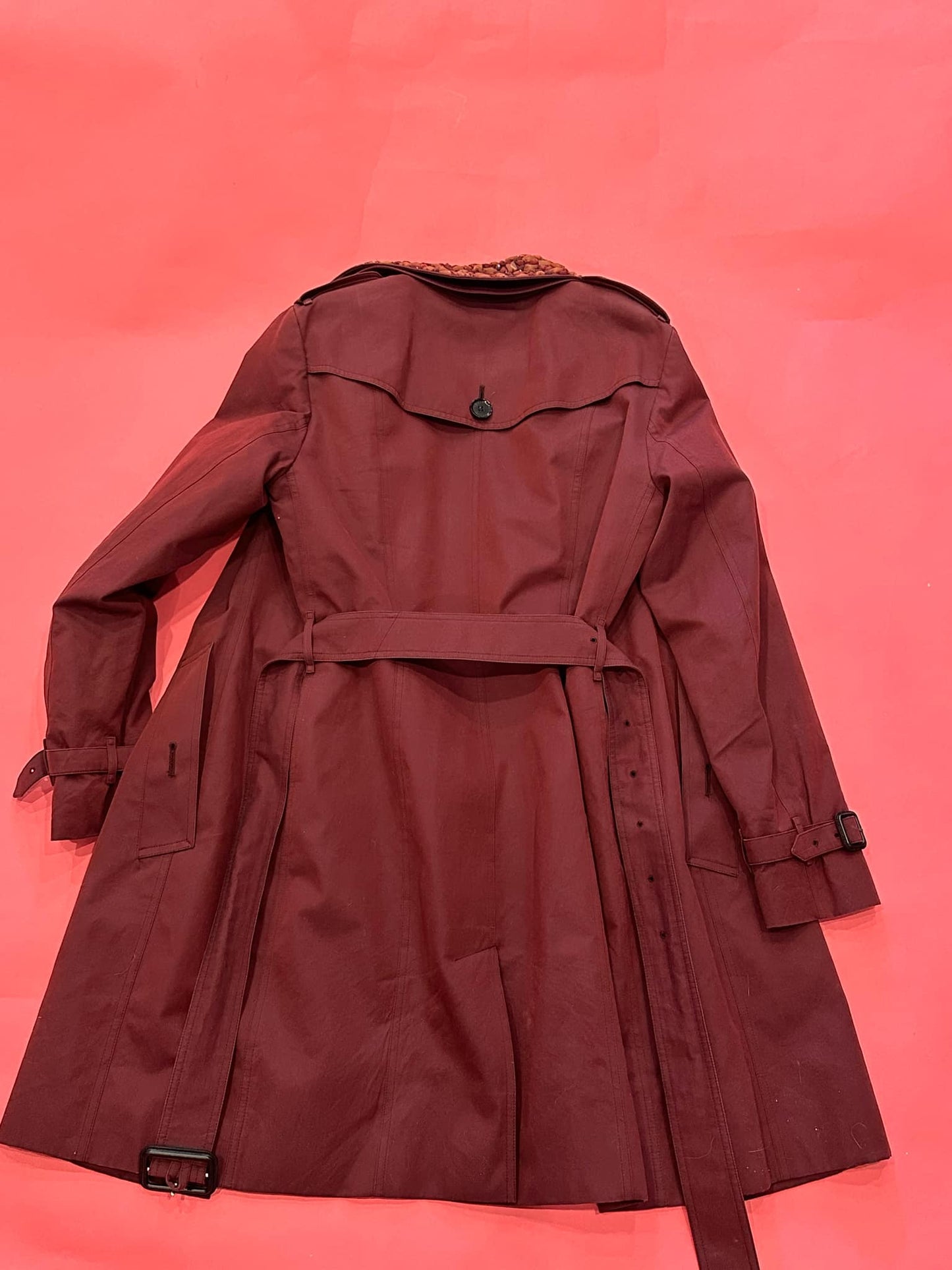 *BURBERRY beaeded neck line trench coat size US12